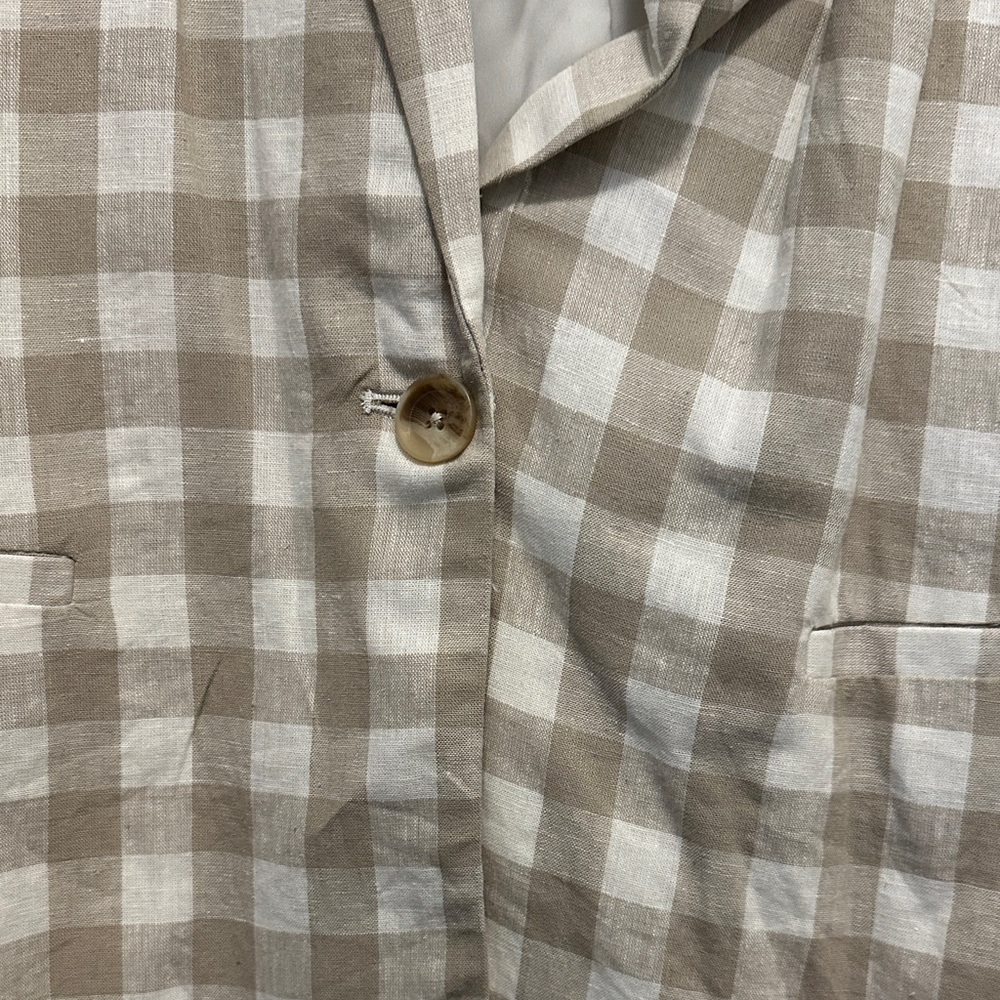 A New Day Beige Gingham Blazer - Picture 4 of 5